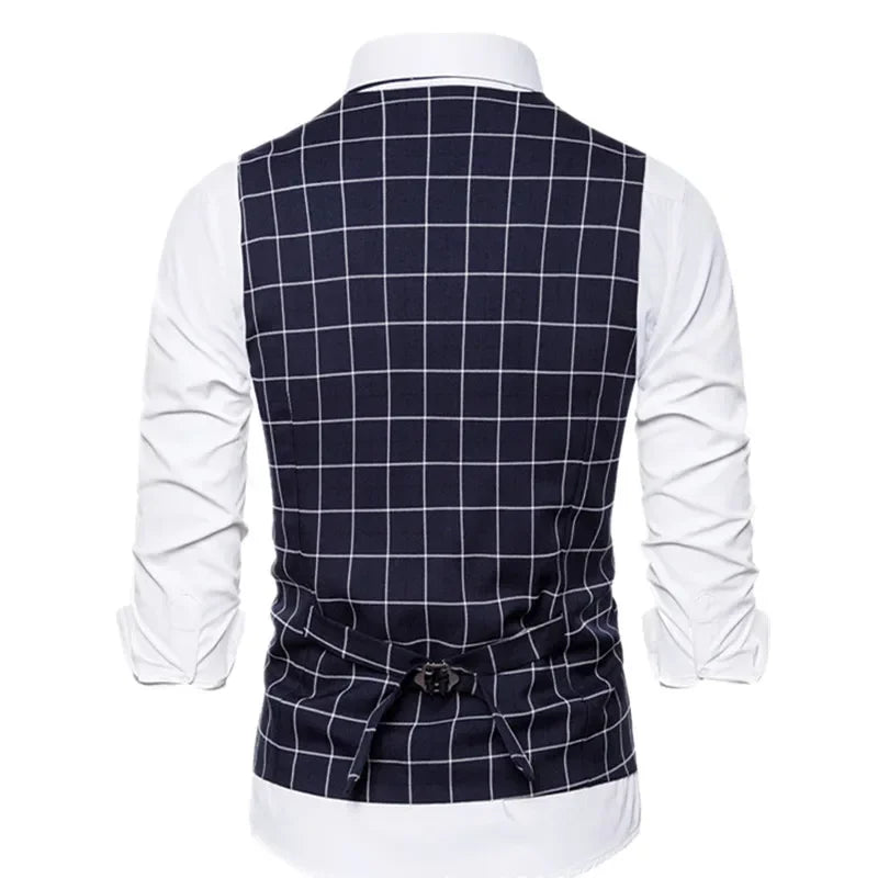 Elite Plaid Suit Vest for Men
