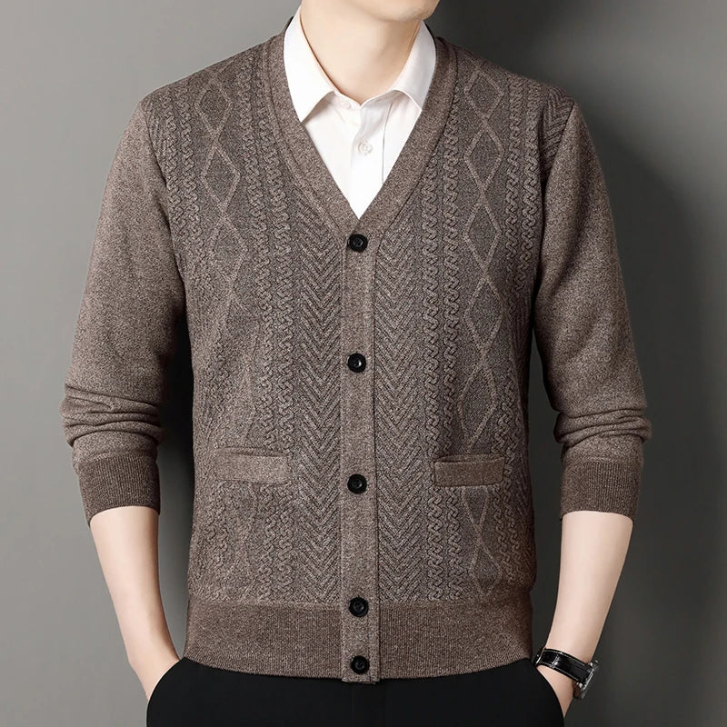 Men’s Autumn/Winter Button-Up Knit Sweater
