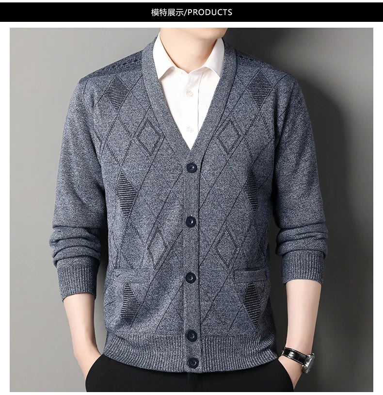 Men’s Autumn/Winter Button-Up Knit Sweater