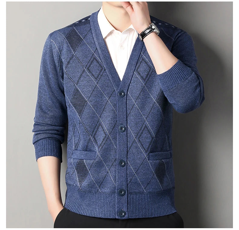 Men’s Autumn/Winter Button-Up Knit Sweater