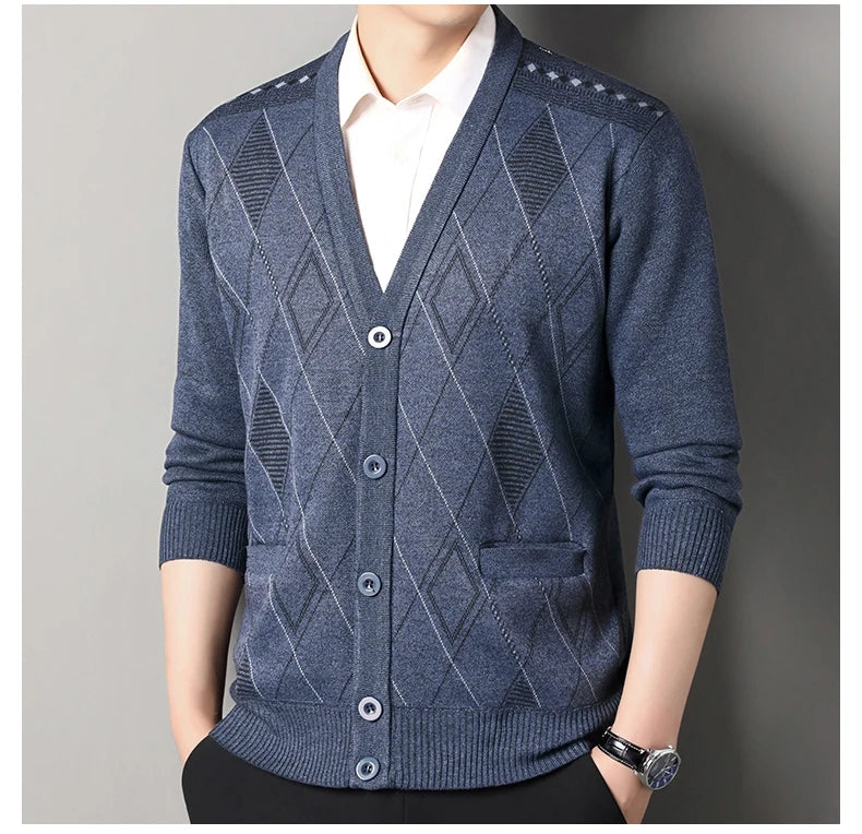 Men’s Autumn/Winter Button-Up Knit Sweater