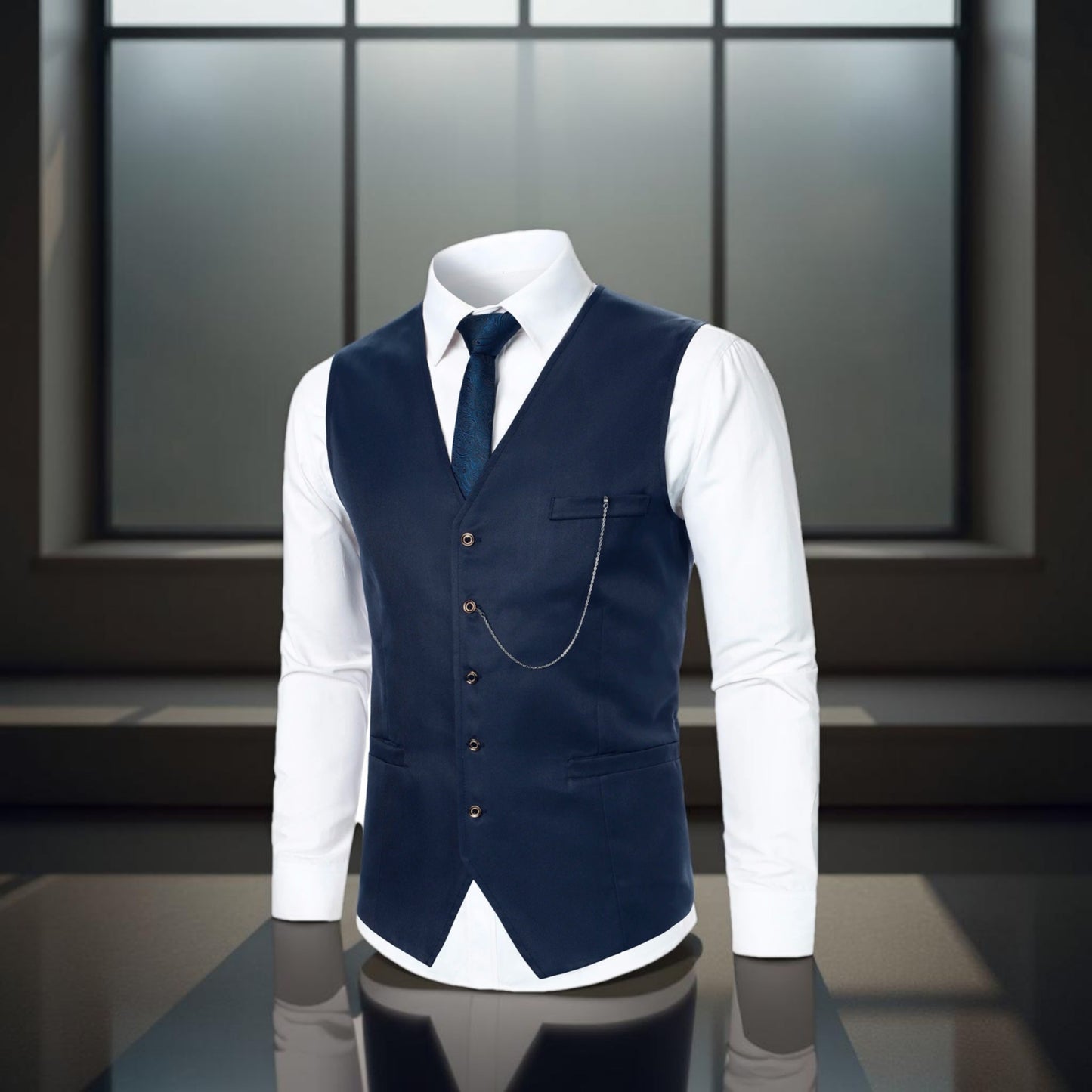 Stripped Elegance Men’s Suit Vest