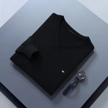 Elegant Cashmere Blend V-Neck Sweater