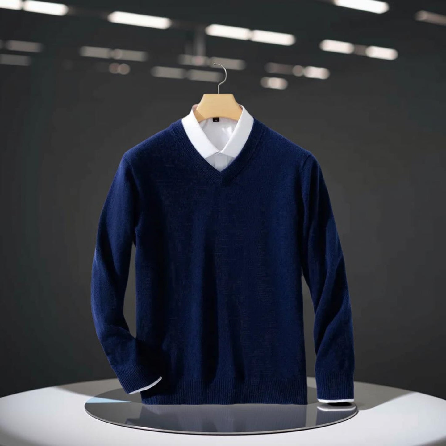 Luxury V-Neck Wool Cashmere Pullover