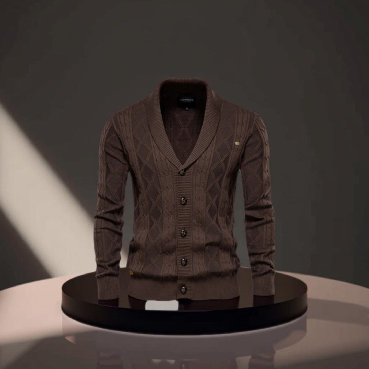 Men’s Business Casual Argyle Cardigan