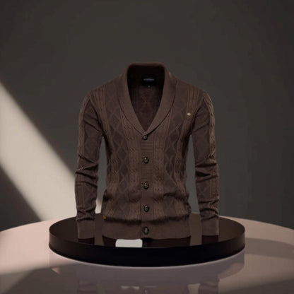 Men’s Business Casual Argyle Cardigan