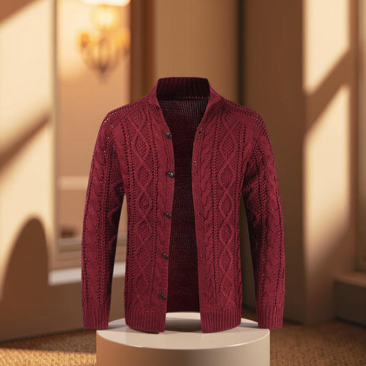 Men’s Luxe Single-Breasted Sweater Coat