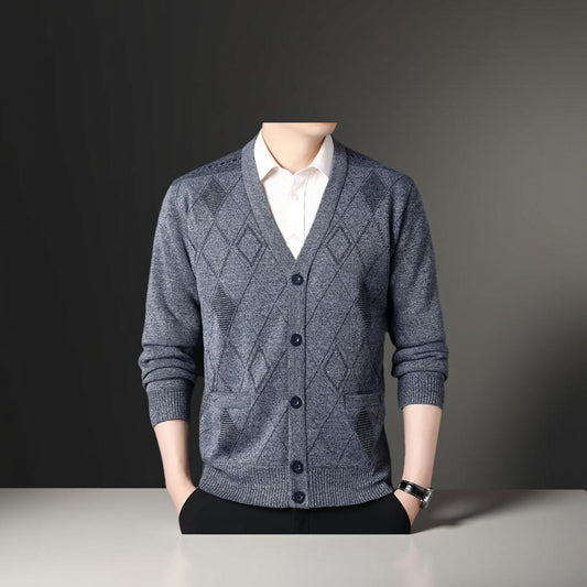 Men’s Autumn/Winter Button-Up Knit Sweater