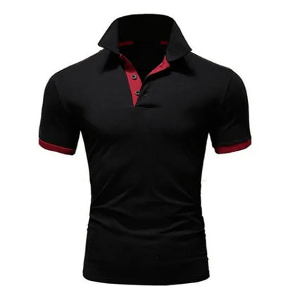 New Men's T-shirt Lapel Casual Short-sleeved Stitching Men