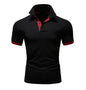 New Men's T-shirt Lapel Casual Short-sleeved Stitching Men