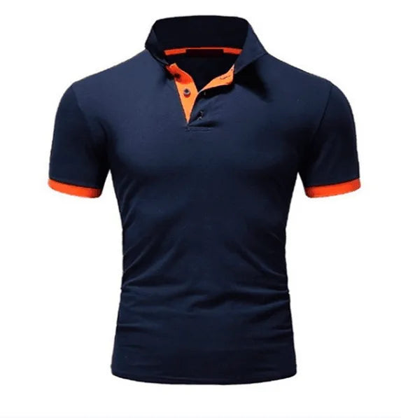 New Men's T-shirt Lapel Casual Short-sleeved Stitching Men