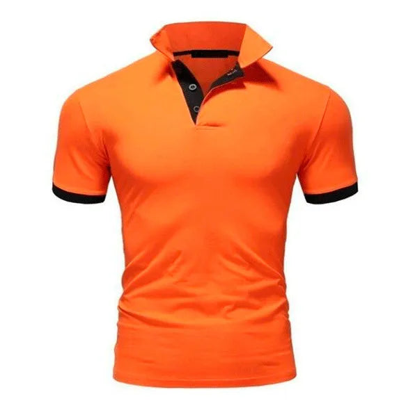 New Men's T-shirt Lapel Casual Short-sleeved Stitching Men