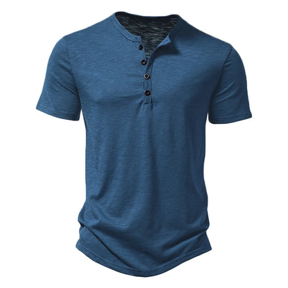 Premium Cotton Henley Tee – Men’s Casual Short Sleeve Polo