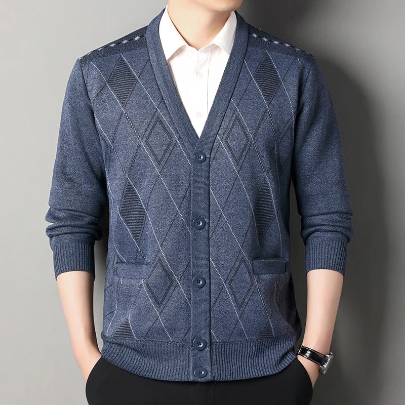 Men’s Autumn/Winter Button-Up Knit Sweater
