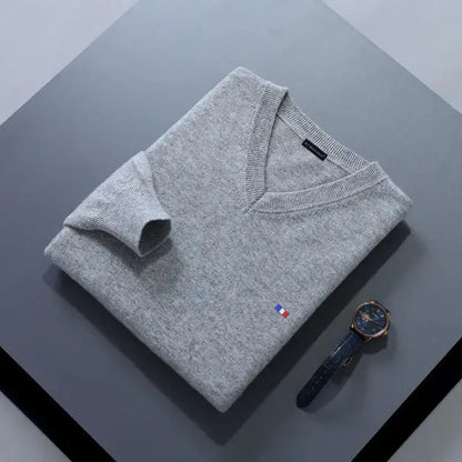 Elegant Cashmere Blend V-Neck Sweater
