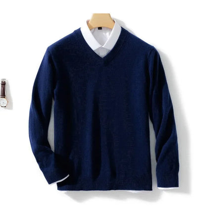 Luxury V-Neck Wool Cashmere Pullover