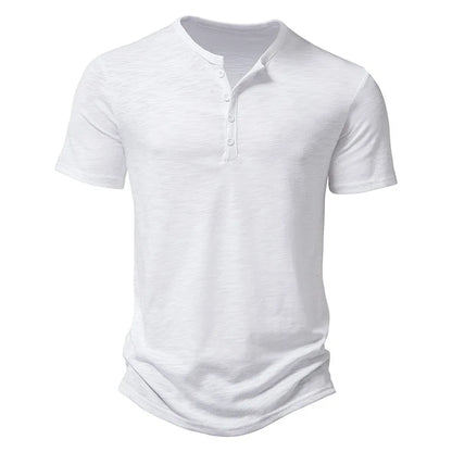 Premium Cotton Henley Tee – Men’s Casual Short Sleeve Polo