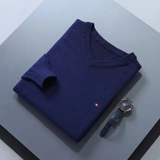 Elegant Cashmere Blend V-Neck Sweater
