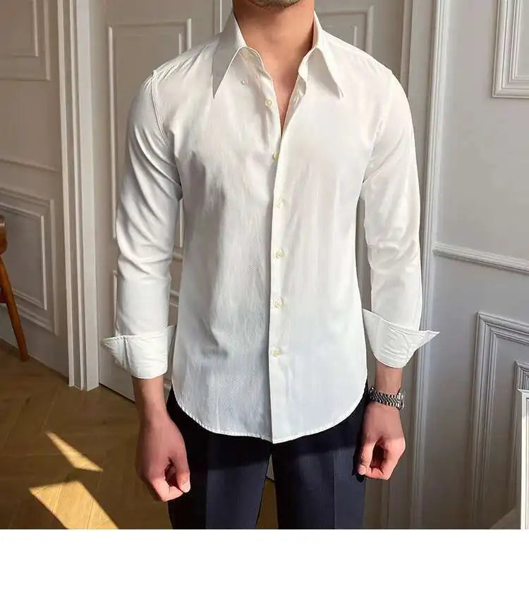 Men’s Spring British Business Slim Shirt