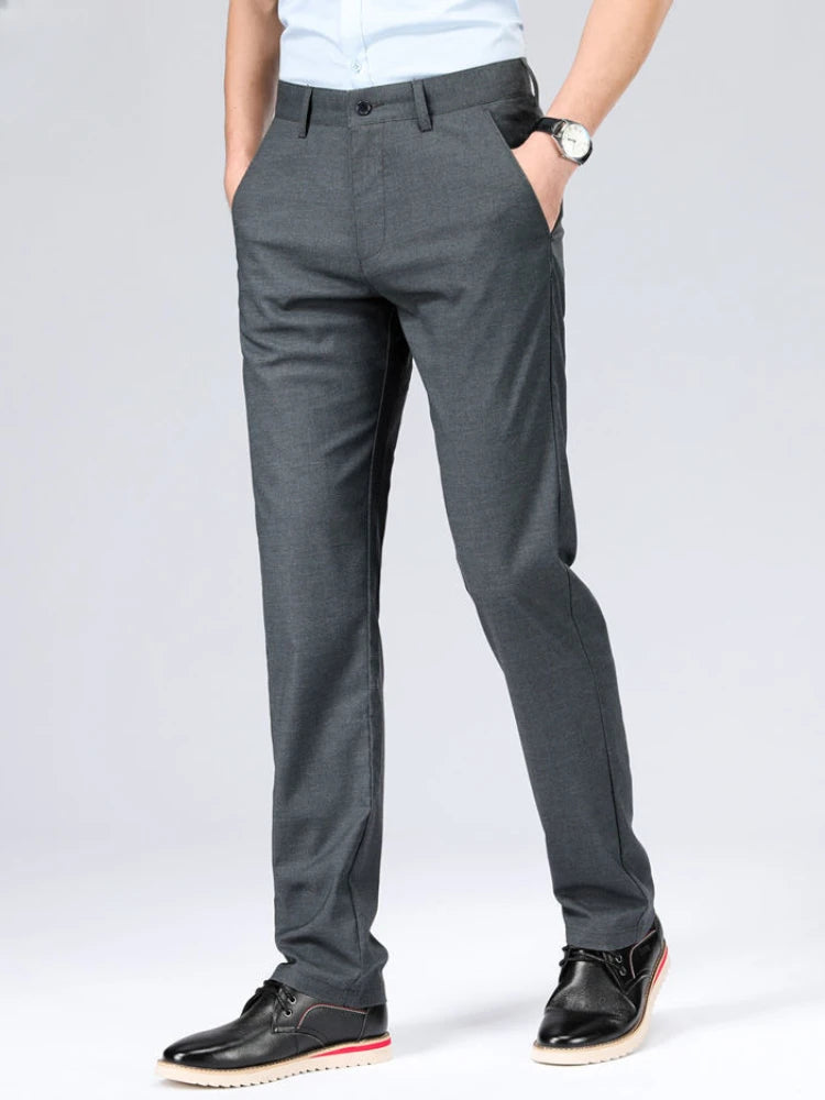 LuxeLine Men’s Linen Tailored Trousers