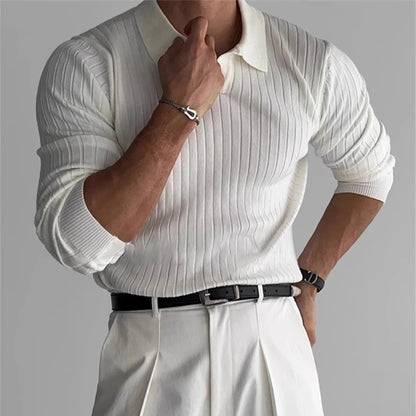 Men's Light Luxury Knitted Polo Shirt