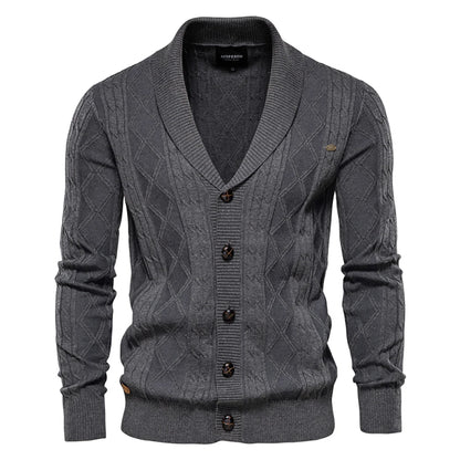 Men’s Business Casual Argyle Cardigan - Imperial