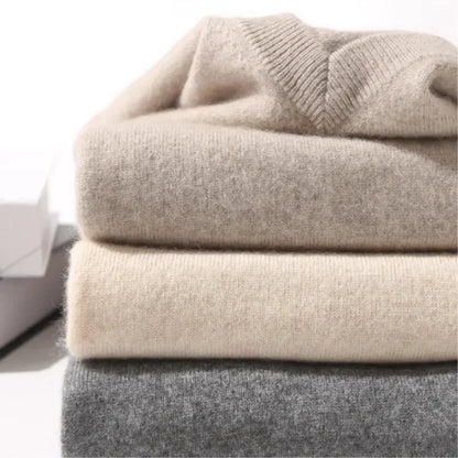 Luxury V-Neck Wool Cashmere Pullover