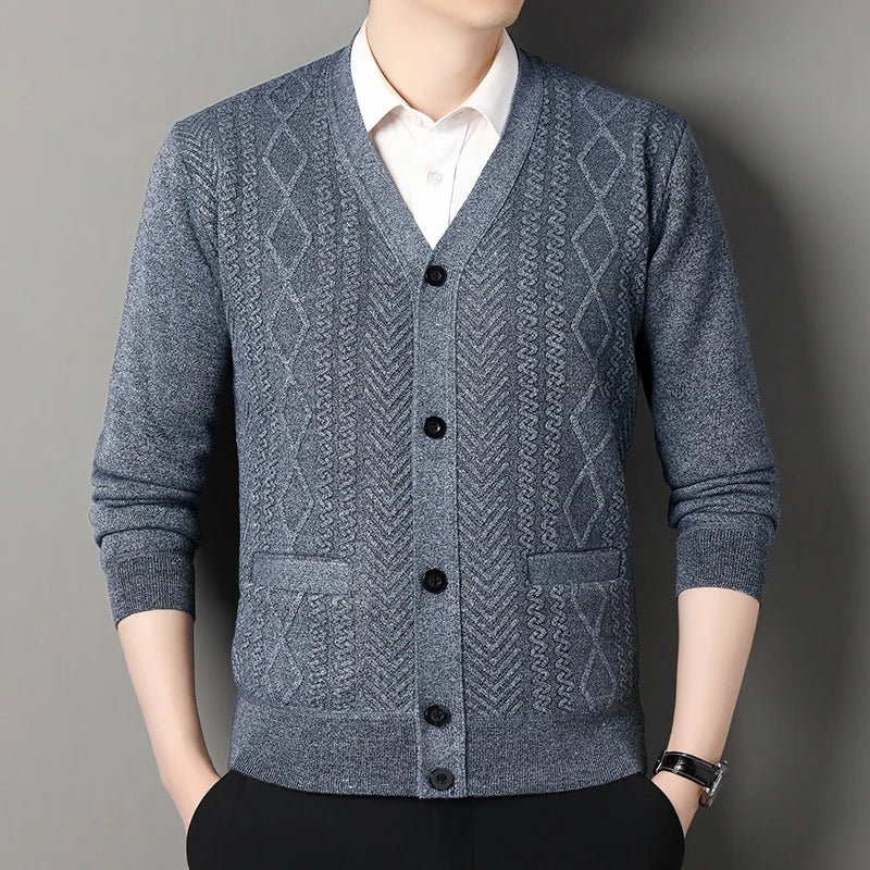 Men’s Autumn/Winter Button-Up Knit Sweater