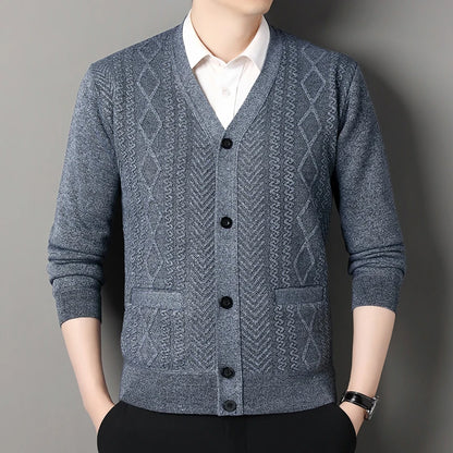 Men’s Autumn/Winter Button-Up Knit Sweater