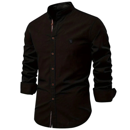 PureCraft Cotton Linen Embroidered Shirt for Men