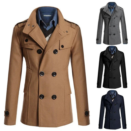 Men's Long Overcoat Fashion Gentleman Coat for Man