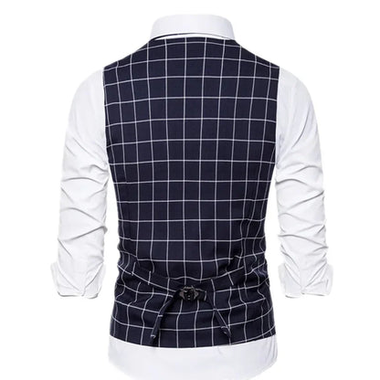 Elite Plaid Suit Vest for Men