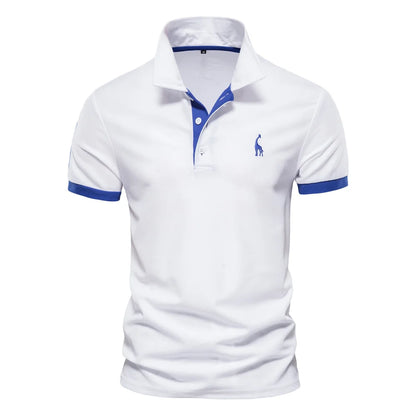 Men’s Slim Polo Shirt – Breathable Embroidered Design - Imperial