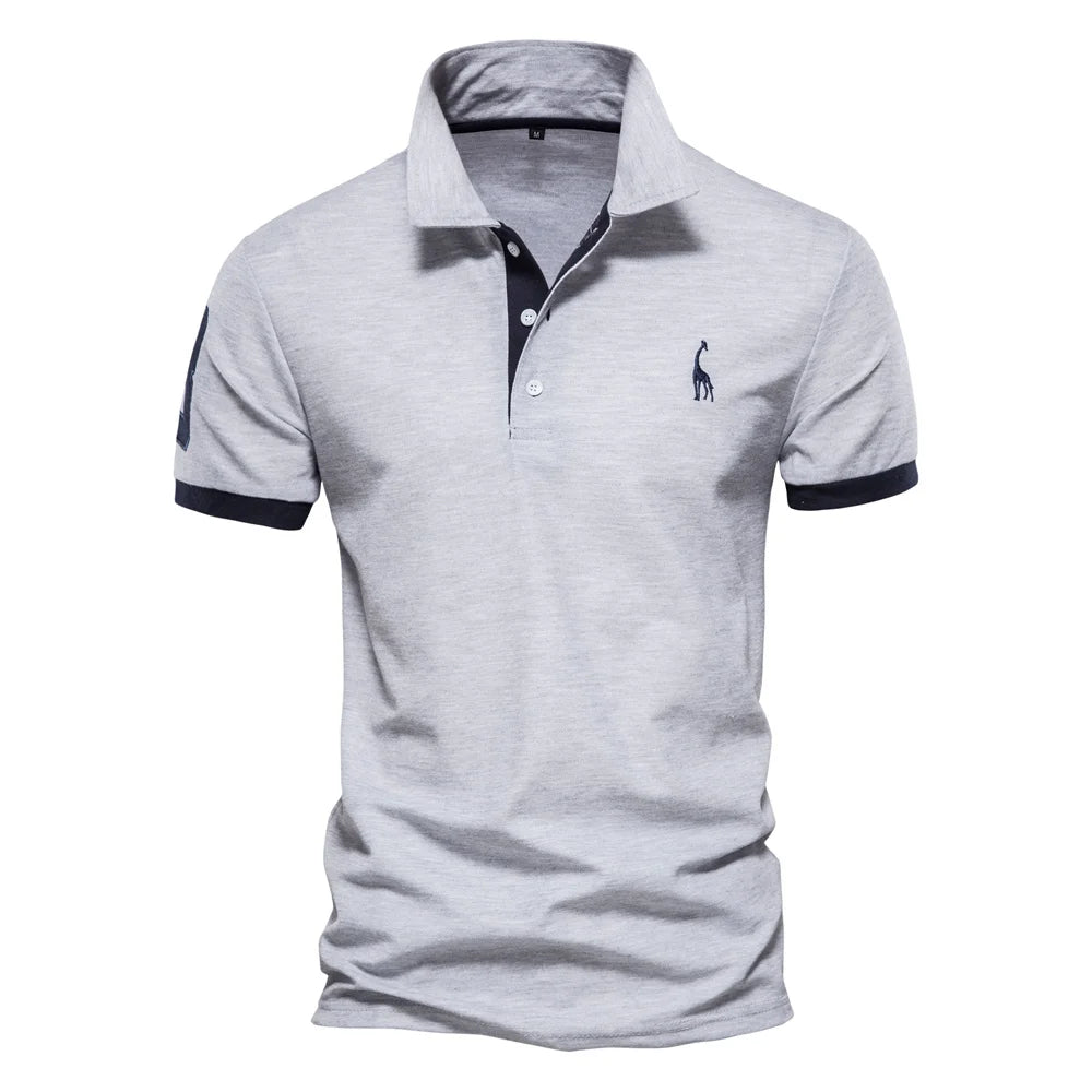 Men’s Slim Polo Shirt – Breathable Embroidered Design