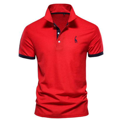 Men’s Slim Polo Shirt – Breathable Embroidered Design - Imperial