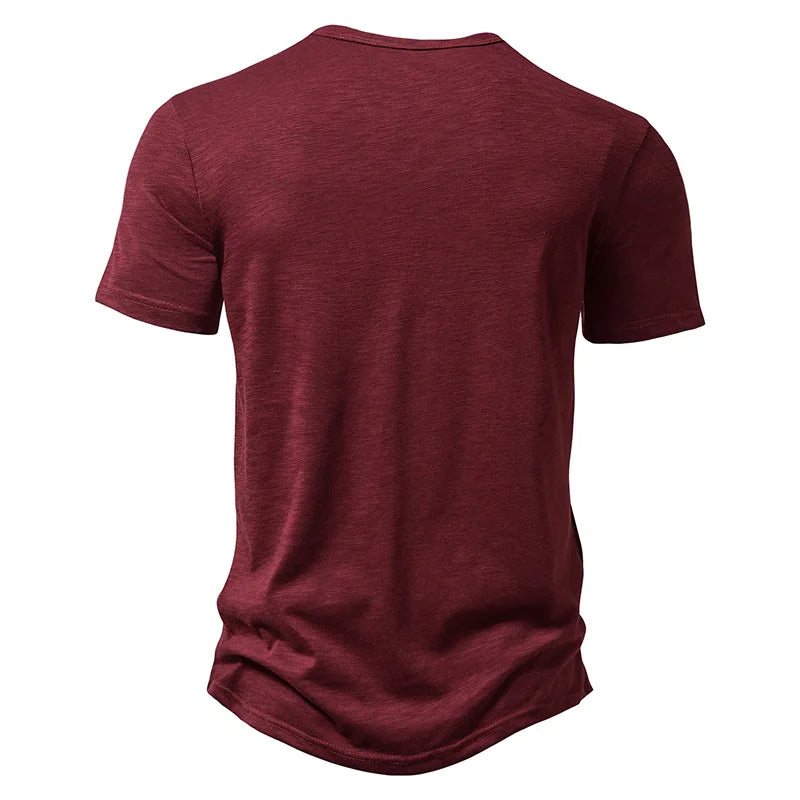 Premium Cotton Henley Tee – Men’s Casual Short Sleeve Polo