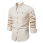 PureCraft Cotton Linen Embroidered Shirt for Men