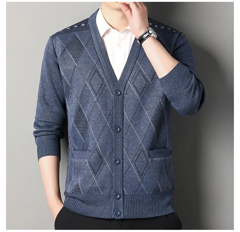 Men’s Autumn/Winter Button-Up Knit Sweater
