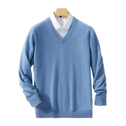 Luxury V-Neck Wool Cashmere Pullover
