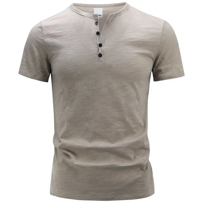 Men’s Dailywear Henry Collar T-shirt – Slim Fit Short Sleeve Top