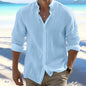 Men’s Premium Cotton Linen Stand Collar Shirt
