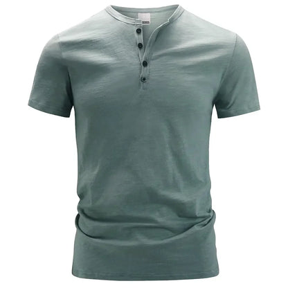 Men’s Dailywear Henry Collar T-shirt – Slim Fit Short Sleeve Top