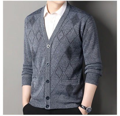 Men’s Autumn/Winter Button-Up Knit Sweater