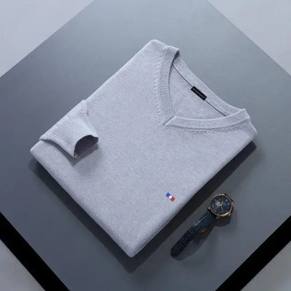 Elegant Cashmere Blend V-Neck Sweater