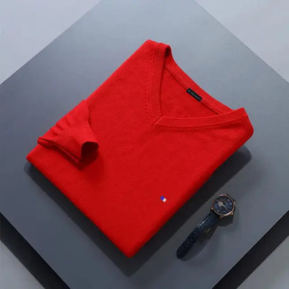 Elegant Cashmere Blend V-Neck Sweater