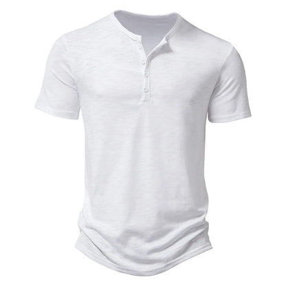 Premium Cotton Henley Tee – Men’s Casual Short Sleeve Polo