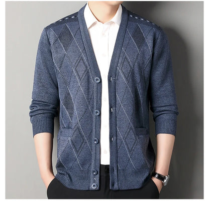 Men’s Autumn/Winter Button-Up Knit Sweater