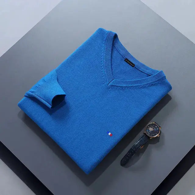 Elegant Cashmere Blend V-Neck Sweater
