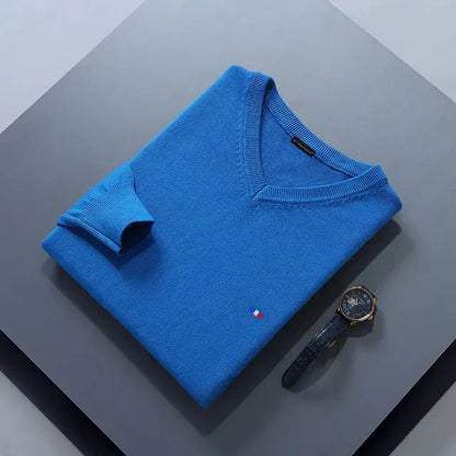 Elegant Cashmere Blend V-Neck Sweater