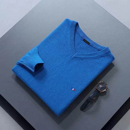 Elegant Cashmere Blend V-Neck Sweater